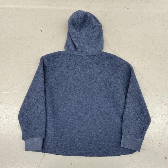 Koolaburra By UGG Hoodie Womens Large Blue Sherpa Fleece Henley Pullover Pockets - Picture 5 of 8